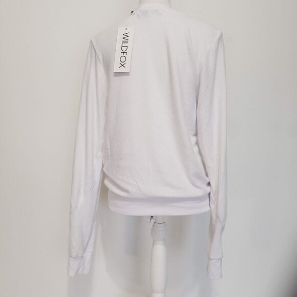 NEW!! Wildfox SIZE S Gift Wrapped Bow White Lightweight Sweater Sweatshirt Top - Picture 3 of 12